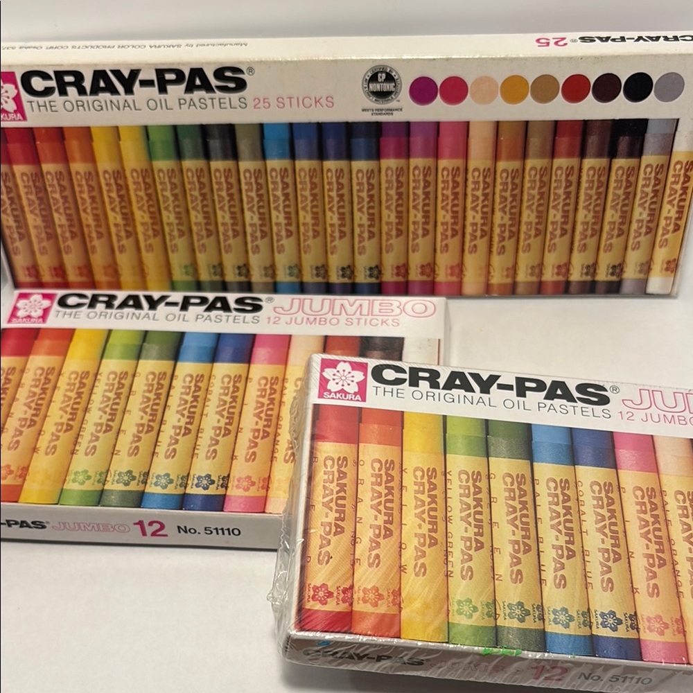 3 sets Cray-Pas Oil Pastels Set‎ 48 pieces total Sakura brand